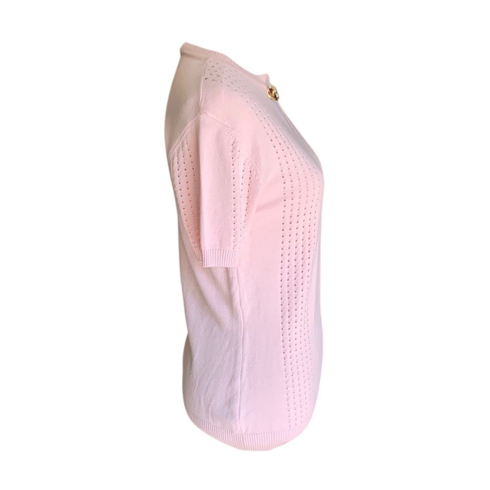 🆕 Chanel Style Pink Knit Top with Chain Detail 🆕 - Picture 7 of 11